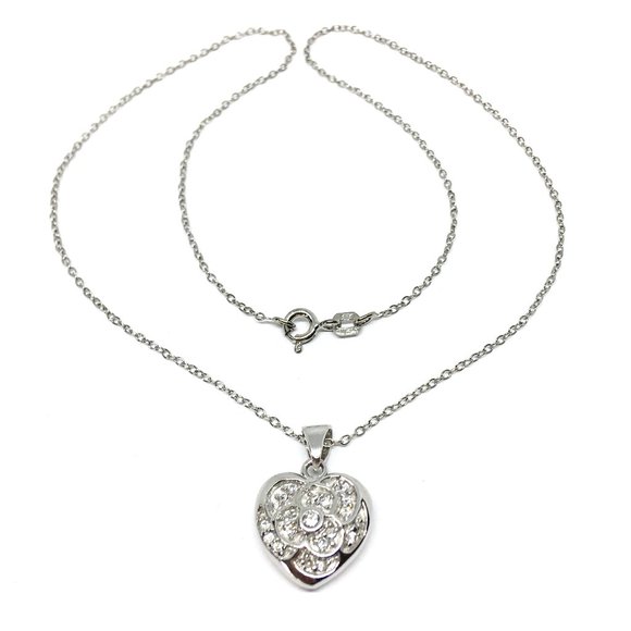 Heart Necklace Sterling Silver w/ Heart Pendant - Picture 4 of 4